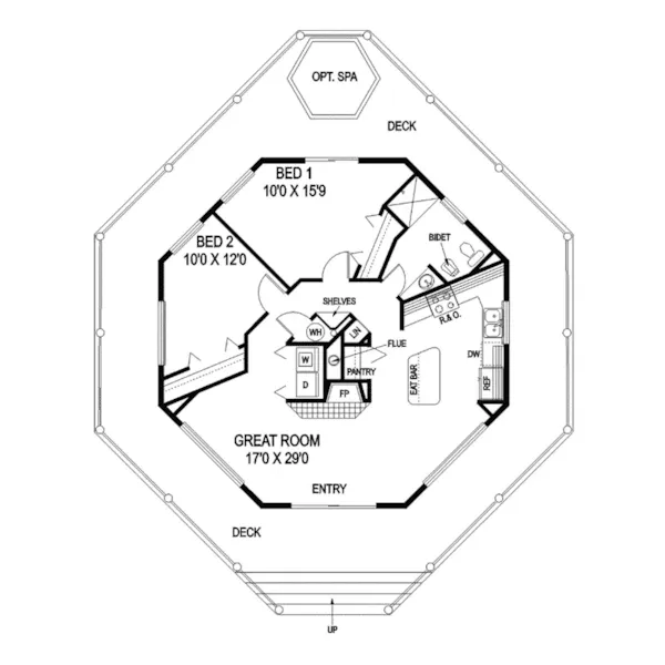 Ranch House Plan First Floor - Edenberry Rustic Modern Home 085D-0839 - Search House Plans and More