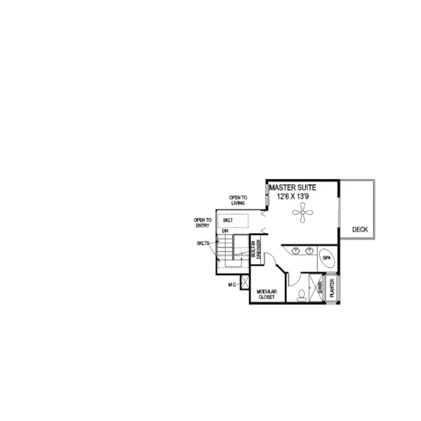 Contemporary House Plan Second Floor - Castlewood Creek Tri-Level Home 085D-0840 - Search House Plans and More