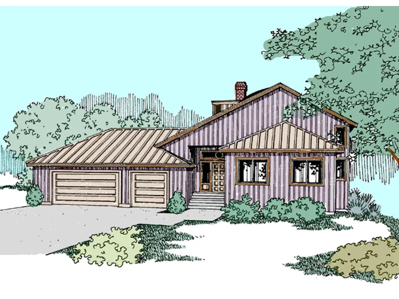 Traditional House Plan Front of Home - Castlewood Creek Tri-Level Home 085D-0840 - Search House Plans and More