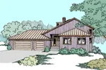 Contemporary House Plan Front of Home - Castlewood Creek Tri-Level Home 085D-0840 - Search House Plans and More