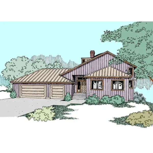 Contemporary House Plan Front of Home - Castlewood Creek Tri-Level Home 085D-0840 - Search House Plans and More