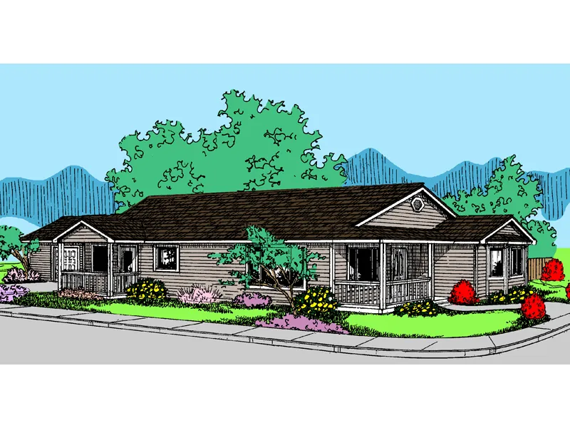 Country House Plan Front of Home - Greendale Traditional Ranch Home 085D-0841 - Search House Plans and More