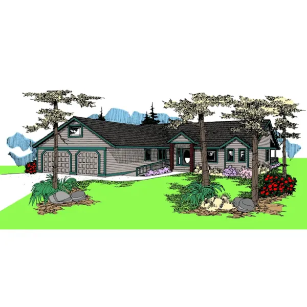 Country House Plan Front of Home - Cornell Creek Ranch Home 085D-0842 - Search House Plans and More