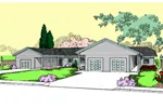 Multi-Family House Plan Front of Home - Landsberg Triplex Multi-Family 085D-0843 - Shop House Plans and More