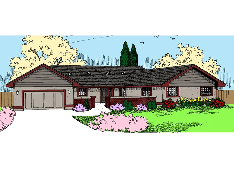 Traditional House Plan Front of Home - Carrick Ranch Home 085D-0844 - Search House Plans and More