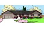 Contemporary House Plan Front of Home - Carrick Ranch Home 085D-0844 - Search House Plans and More