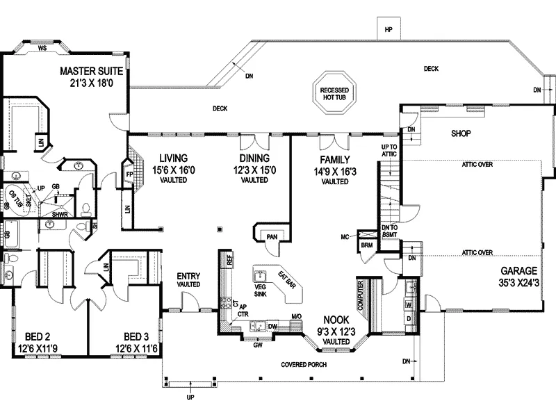 Tudor House Plan First Floor - Katsura Place Tudor Home 085D-0845 - Search House Plans and More