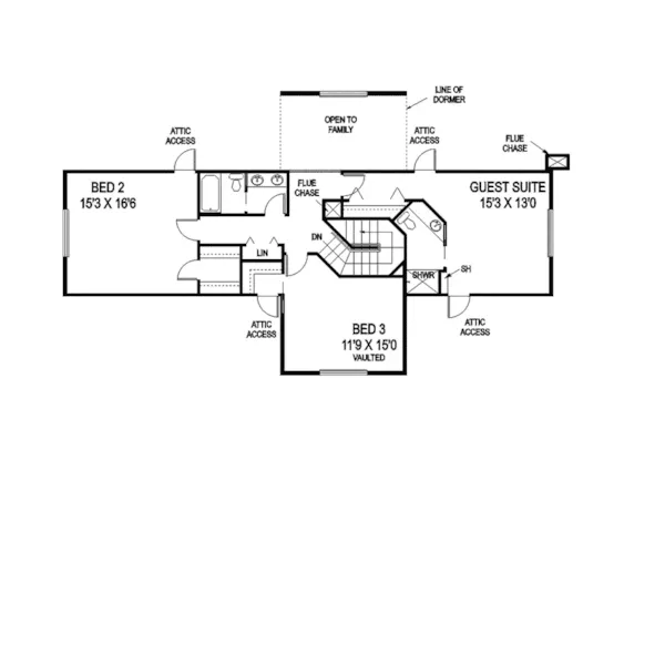 Traditional House Plan Second Floor - Park Steed Rustic Home 085D-0846 - Shop House Plans and More