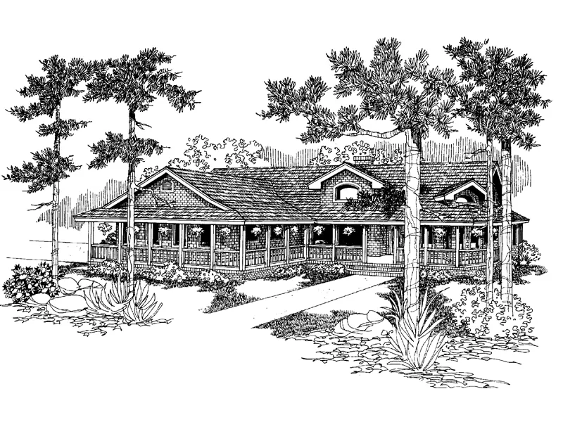 Farmhouse Plan Front of Home - Park Steed Rustic Home 085D-0846 - Shop House Plans and More