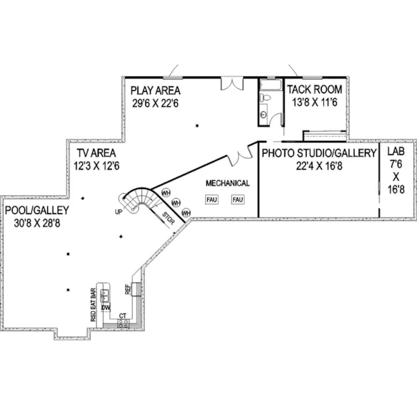 Luxury House Plan Lower Level Floor - Armando Luxury Home 085D-0847 - Search House Plans and More