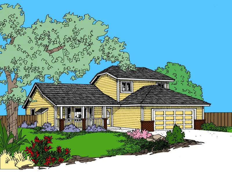 Contemporary House Plan Front of Home - Judith Place Bungalow Home 085D-0852 - Search House Plans and More