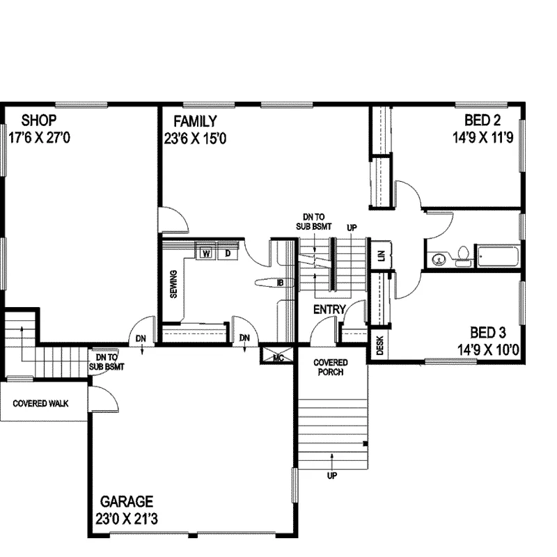 Country House Plan Lower Level Floor - Shell Key Vacation Home 085D-0853 - Shop House Plans and More
