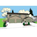 Multi-Family House Plan Front of Home - Dorian Place 2-Story Triplex 085D-0854 - Search House Plans and More