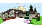 Craftsman House Plan Front of Home - Concord Pond Ranch Home 085D-0855 - Search House Plans and More