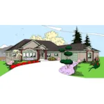 Contemporary House Plan Front of Home - Concord Pond Ranch Home 085D-0855 - Search House Plans and More