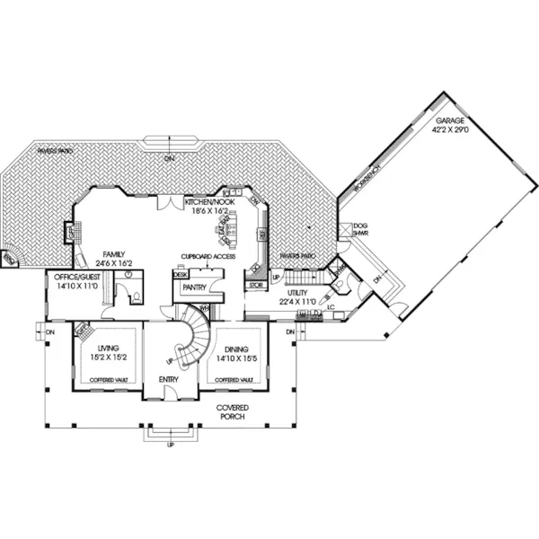 Luxury House Plan First Floor - Louwen Luxury Home 085D-0856 - Shop House Plans and More