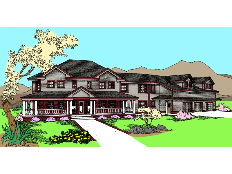 Farmhouse Plan Front of Home - Louwen Luxury Home 085D-0856 - Shop House Plans and More