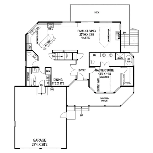 Bungalow House Plan First Floor - Goodrich Bungalow Home 085D-0860 - Search House Plans and More