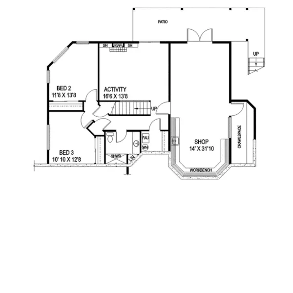 Bungalow House Plan Lower Level Floor - Goodrich Bungalow Home 085D-0860 - Search House Plans and More