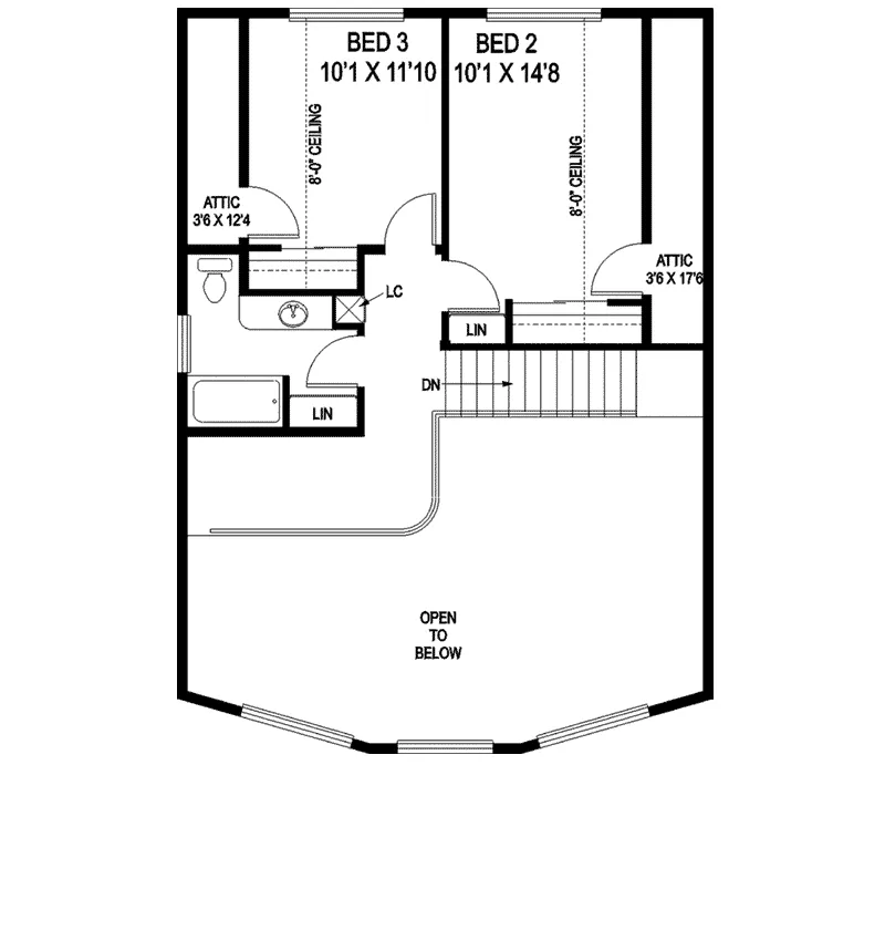Vacation House Plan Second Floor - Ackerman A-Frame Waterfront Home 085D-0862 - Search House Plans and More