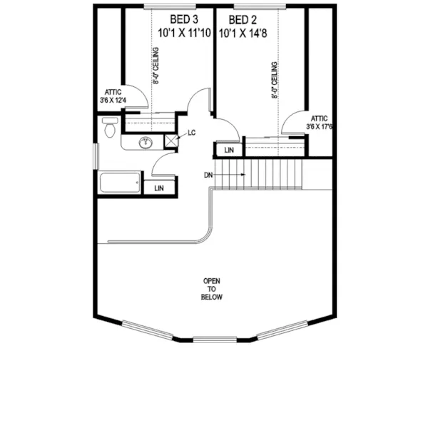 A-Frame House Plan Second Floor - Ackerman A-Frame Waterfront Home 085D-0862 - Search House Plans and More