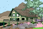 Vacation House Plan Front of Home - Ackerman A-Frame Waterfront Home 085D-0862 - Search House Plans and More