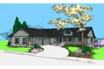 Traditional House Plan Front of Home - Red Spring Country Bungalow Home 085D-0863 - Shop House Plans and More