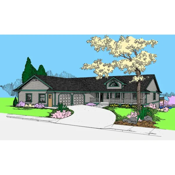 Ranch House Plan Front of Home - Red Spring Country Bungalow Home 085D-0863 - Shop House Plans and More