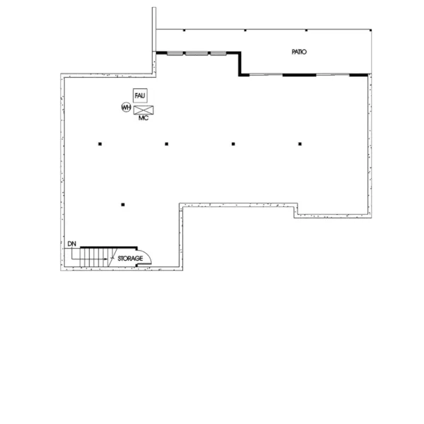 Ranch House Plan Lower Level Floor - Red Spring Country Bungalow Home 085D-0863 - Shop House Plans and More