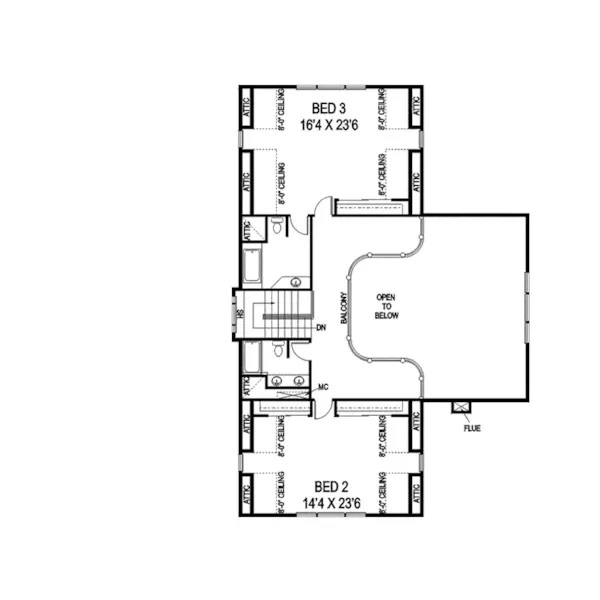 Farmhouse Plan Second Floor - Golden Oak Country Home 085D-0866 - Search House Plans and More