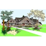 Farmhouse Plan Front of Home - Golden Oak Country Home 085D-0866 - Search House Plans and More