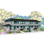 Traditional House Plan Front of Home - Daisy Fourplex Design Plan085D-0867 - Search House Plans and More