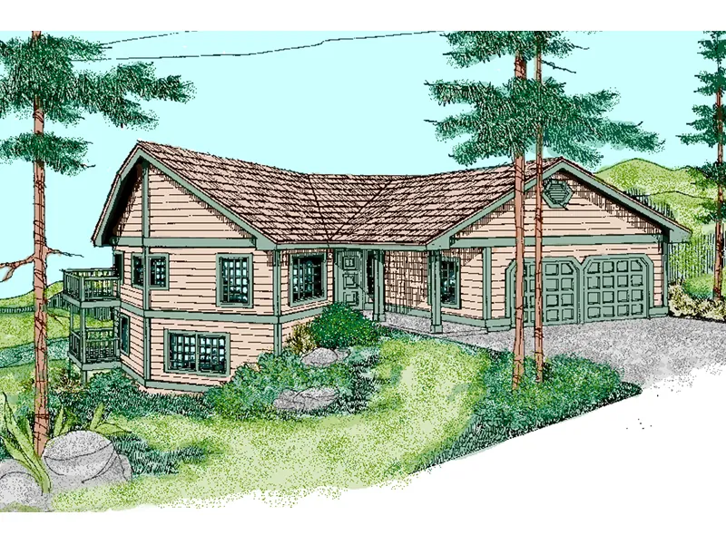 Ranch House Plan Front of Home - Rudy Ridge Contemporary Home 085D-0868 - Shop House Plans and More