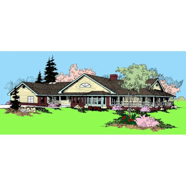 Ranch House Plan Front of Home - Maple Woods Country Ranch Home 085D-0869 - Shop House Plans and More