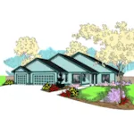 Neoclassical House Plan Front of Home - Grasmere Country Home 085D-0870 - Search House Plans and More