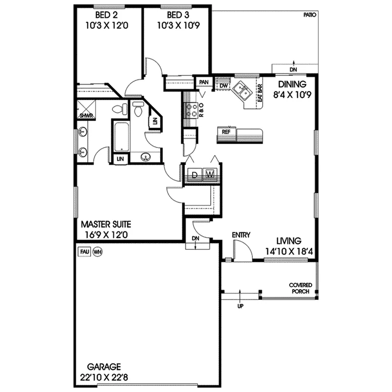 Traditional House Plan First Floor - Holly Hills Ranch Home 085D-0871 - Search House Plans and More