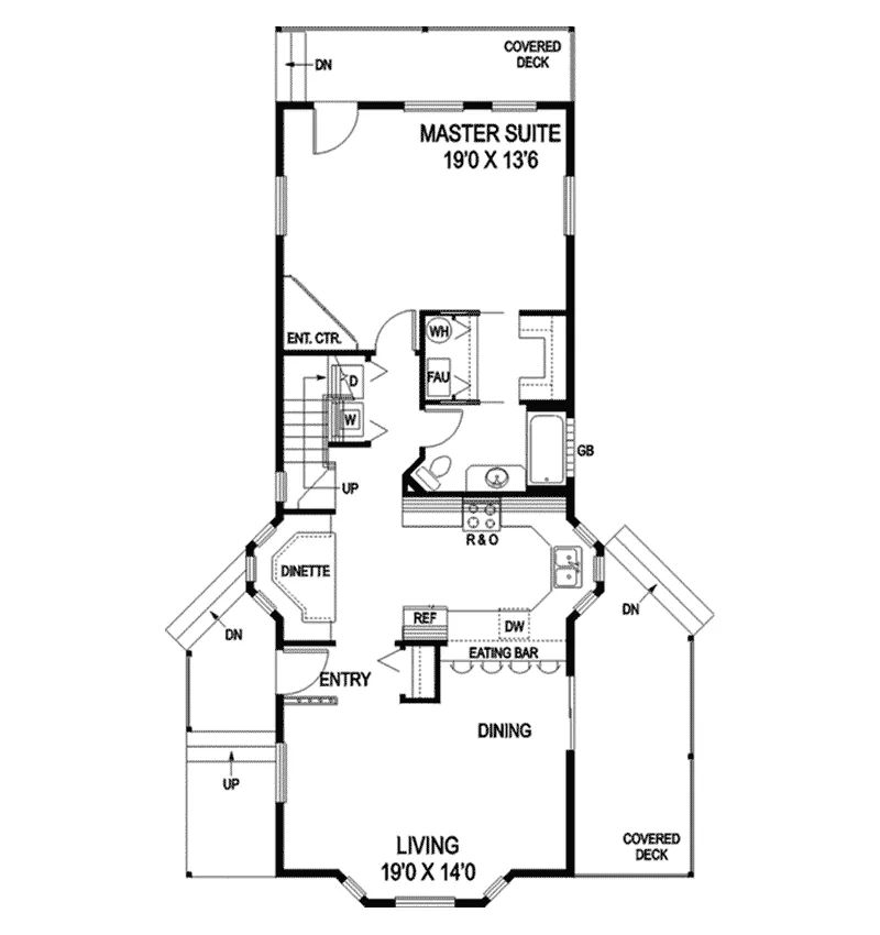 Country House Plan First Floor - Noonan Narrow Lot Country Home 085D-0872 - Shop House Plans and More