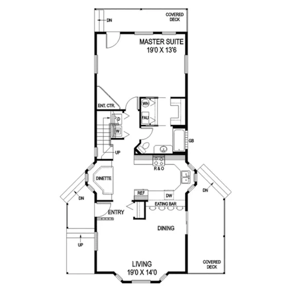 Traditional House Plan First Floor - Noonan Narrow Lot Country Home 085D-0872 - Shop House Plans and More