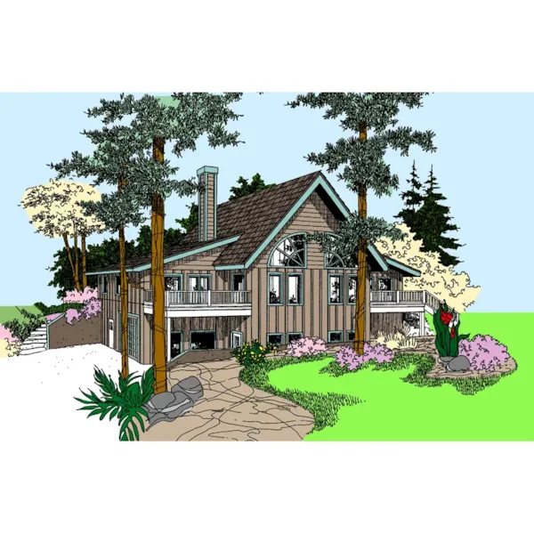 Waterfront House Plan Front of Home - Shawna Rustic Home 085D-0873 - Shop House Plans and More