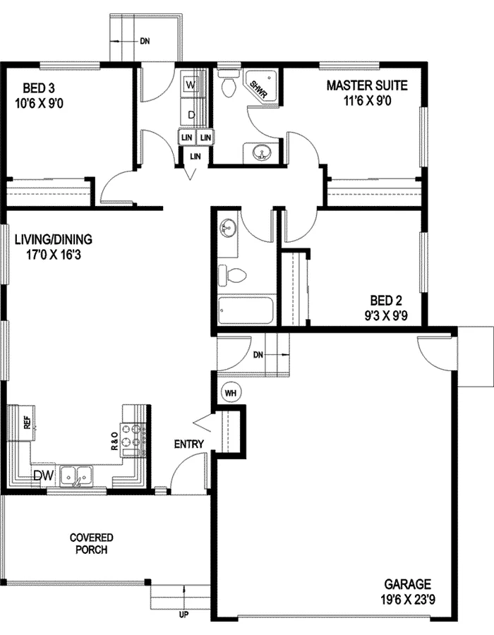 Ranch House Plan First Floor - Buckingham Green Country Home 085D-0876 - Search House Plans and More