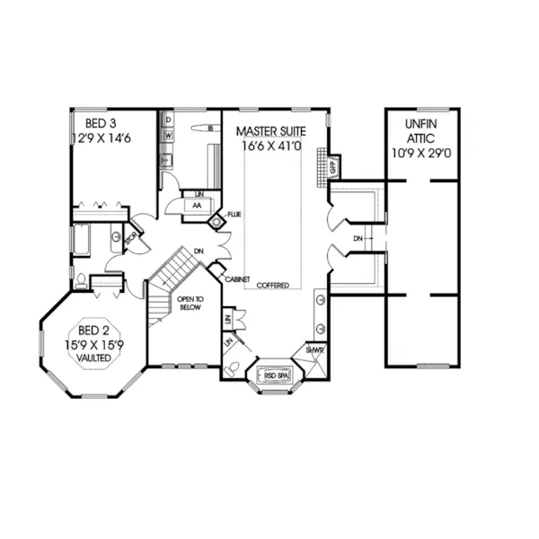 Victorian House Plan Second Floor - Coloma Country Style Home 085D-0877 - Search House Plans and More