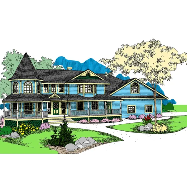 Victorian House Plan Front of Home - Coloma Country Style Home 085D-0877 - Search House Plans and More