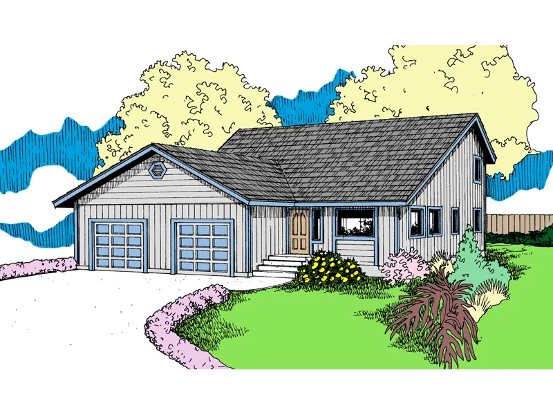 Contemporary House Plan Front of Home - Ronocco Saltbox Style Home 085D-0879 - Shop House Plans and More