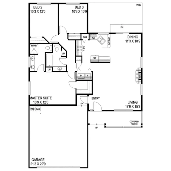 Ranch House Plan First Floor - Paddock Point Country Ranch Home 085D-0881 - Shop House Plans and More