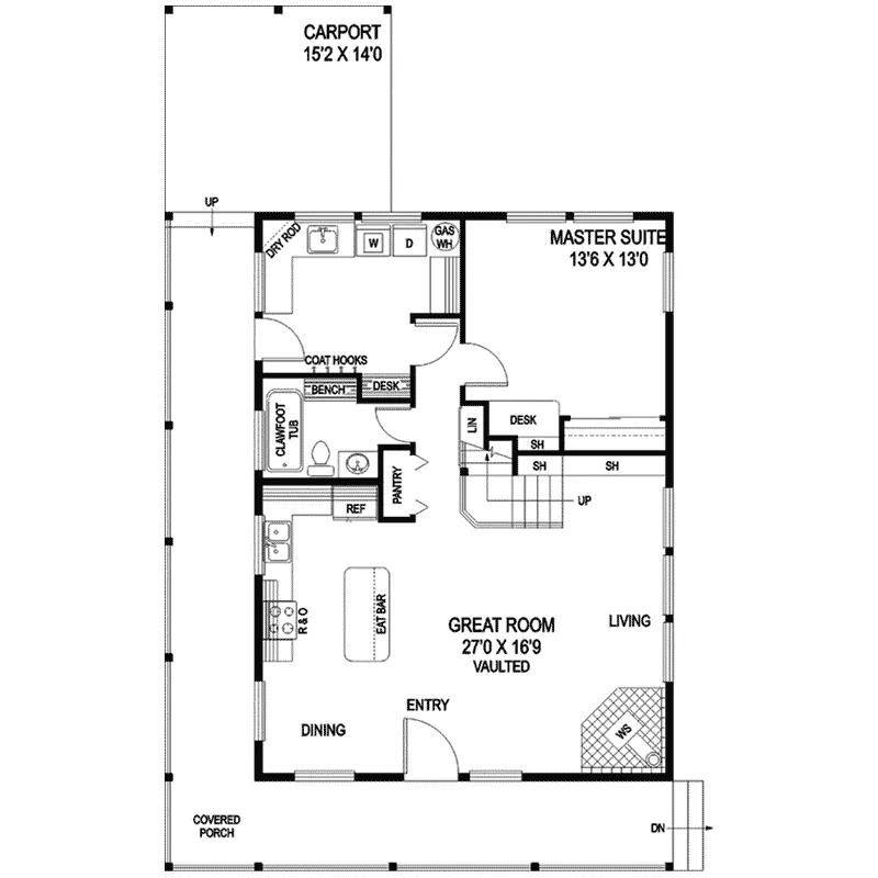 Vacation House Plan First Floor - Irongate Country Home 085D-0883 - Search House Plans and More