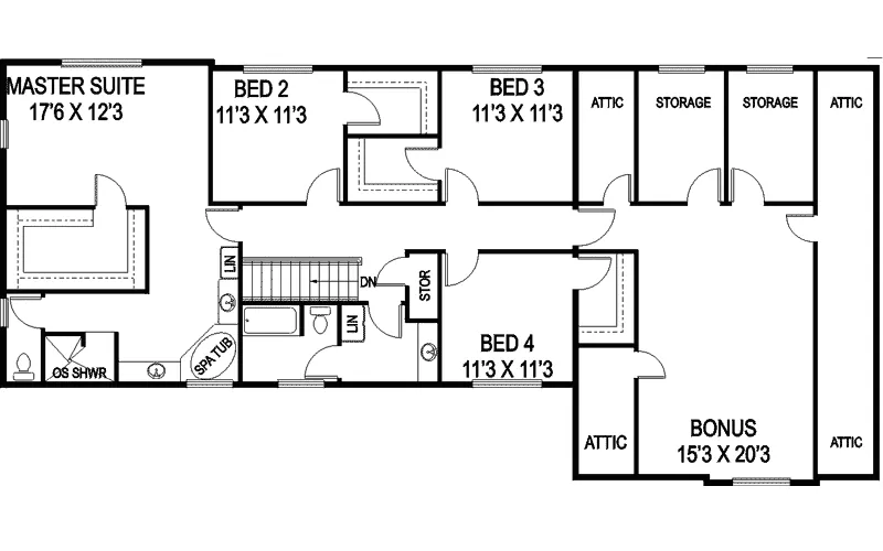 Traditional House Plan Second Floor - Nelliesburg Country Home 085D-0887 - Shop House Plans and More