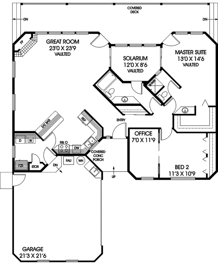Ranch House Plan First Floor - Schulte Mill Country Ranch Home 085D-0889 - Shop House Plans and More