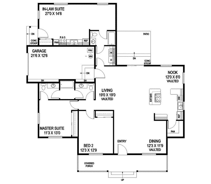 Ranch House Plan First Floor - Lindale Ranch Home 085D-0890 - Shop House Plans and More