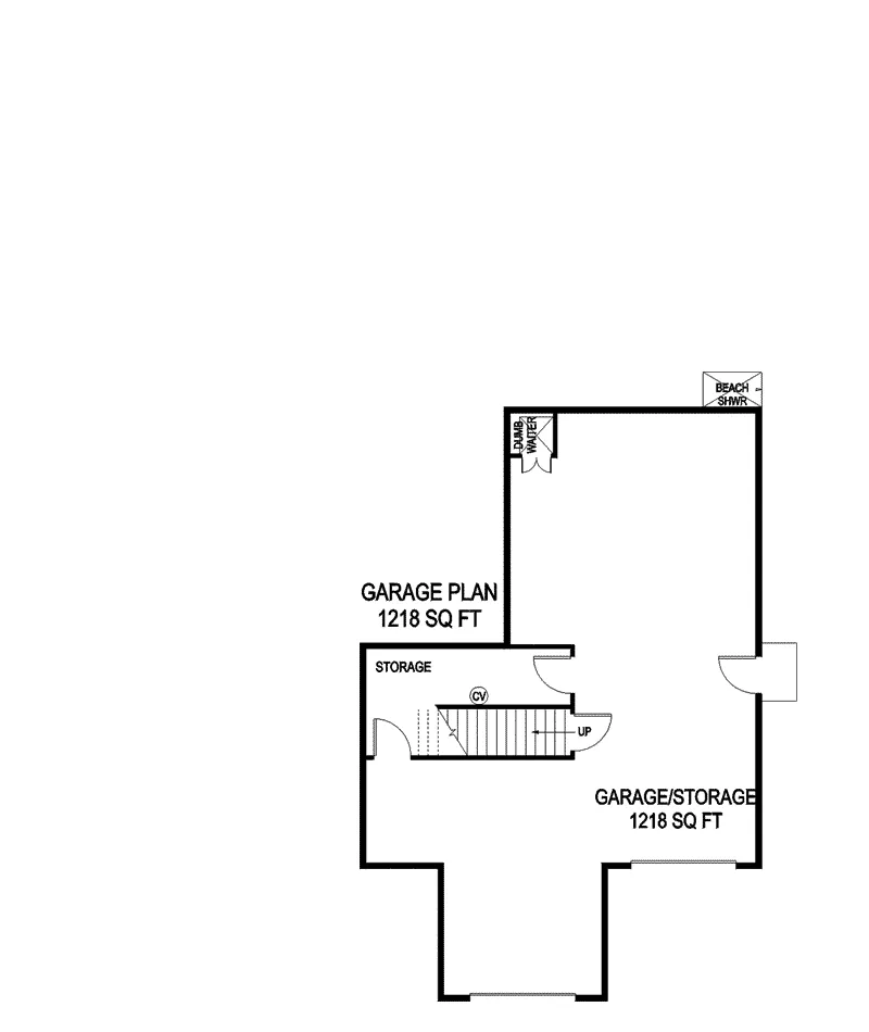 Ranch House Plan Lower Level Floor - Farnsworth Cove Craftsman Home 085D-0896 - Search House Plans and More
