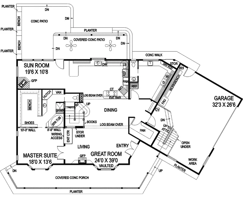 Farmhouse Plan First Floor - Candice Victorian Home 085D-0898 - Search House Plans and More